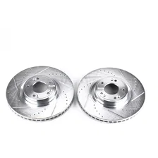 Front DRILLEDSLOTTED ROTOR PAIR for Hyundai Genesis image 2