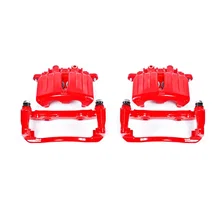 Rear RED CALIPER PAIR W/BRKT image 2