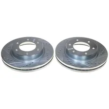 Front DRILLEDSLOTTED ROTOR PAIR for Ford image 2