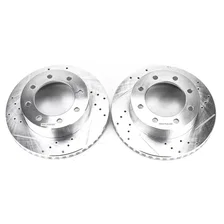 Front DRILLEDSLOTTED ROTOR PAIR for Ford image 2