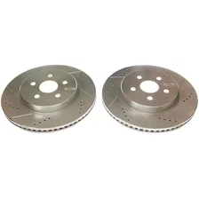 Front DRILLEDSLOTTED ROTOR PAIR for Toyota image 2