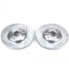 Front DRILLEDSLOTTED ROTOR PAIR for Ford Focus image 2