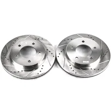 Front DRILLEDSLOTTED ROTOR PAIR for Ford image 2
