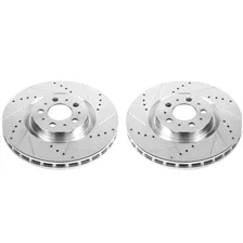 Front DRILLEDSLOTTED ROTOR PAIR for Volvo image 2