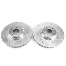 Front DRILLEDSLOTTED ROTOR PAIR for Mercedes-Benz image 2