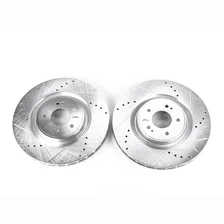 Front DRILLEDSLOTTED ROTOR PAIR for Mitsubishi Lancer image 2