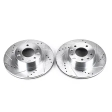 Front DRILLEDSLOTTED ROTOR PAIR for Mazda RX-7 image 2