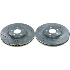 Front DRILLEDSLOTTED ROTOR PAIR for Mercedes-Benz image 1