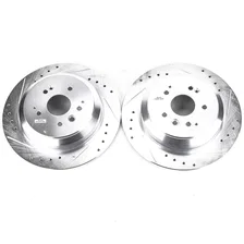 Rear DRILLEDSLOTTED ROTOR PAIR for Acura MDX image 2