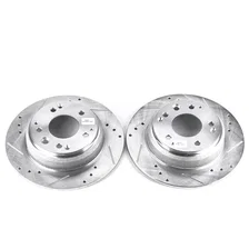 Rear DRILLEDSLOTTED ROTOR PAIR image 2