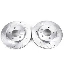 Front DRILLEDSLOTTED ROTOR PAIR for Chrysler Pacifica image 2