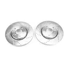 Front DRILLEDSLOTTED ROTOR PAIR for Acura RLX image 2