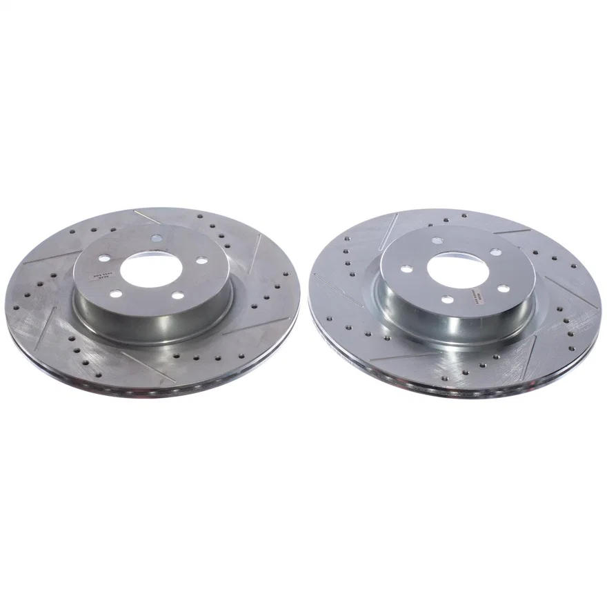 Rear DRILLEDSLOTTED ROTOR PAIR
