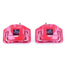 Front RED CALIPER PAIR W/BRKT for Audi image 2