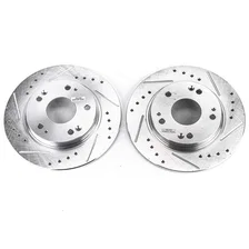 Rear DRILLEDSLOTTED ROTOR PAIR for Honda CR-Z image 2