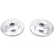 Front DRILLEDSLOTTED ROTOR PAIR for Honda Fit image 2