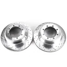 Rear DRILLEDSLOTTED ROTOR PAIR for Ford F-350 Super Duty image 2