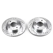 Front DRILLEDSLOTTED ROTOR PAIR for Nissan image 2