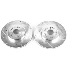 Front DRILLEDSLOTTED ROTOR PAIR for Lexus LS400 image 2
