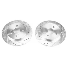 Rear DRILLEDSLOTTED ROTOR PAIR for Toyota Yaris image 2