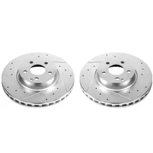 Front DRILLEDSLOTTED ROTOR PAIR for Mercedes-Benz image 2