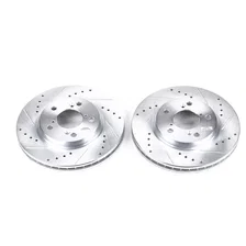 Front DRILLEDSLOTTED ROTOR PAIR for Honda Odyssey image 2