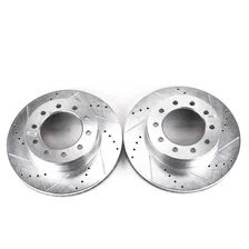Front DRILLEDSLOTTED ROTOR PAIR for Ford image 2