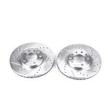 Front DRILLEDSLOTTED ROTOR PAIR for Saab image 2
