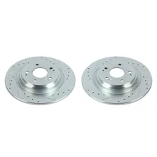 Rear DRILLEDSLOTTED ROTOR PAIR for Acura MDX image 2