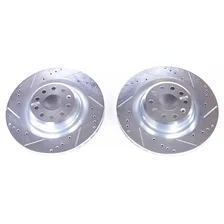 Rear DRILLEDSLOTTED ROTOR PAIR for Tesla image 2