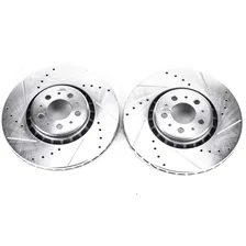 Front DRILLEDSLOTTED ROTOR PAIR for Volvo XC90 image 2