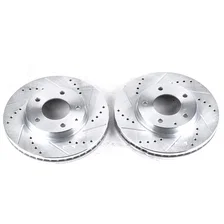 Front DRILLEDSLOTTED ROTOR PAIR for Mazda image 2