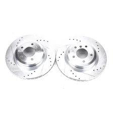 Rear DRILLEDSLOTTED ROTOR PAIR for BMW image 2