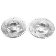 Front DRILLEDSLOTTED ROTOR PAIR for Kia Rondo image 2
