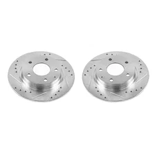 Rear DRILLEDSLOTTED ROTOR PAIR for Mazda image 2