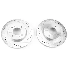 Front DRILLEDSLOTTED ROTOR PAIR for Mitsubishi image 2