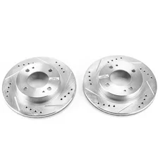 Front DRILLEDSLOTTED ROTOR PAIR for Mitsubishi Mirage image 2