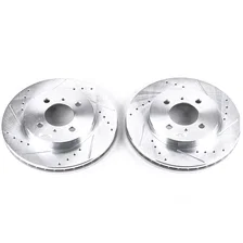 Front DRILLEDSLOTTED ROTOR PAIR for Mitsubishi image 2
