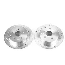 Rear DRILLEDSLOTTED ROTOR PAIR for Toyota image 2
