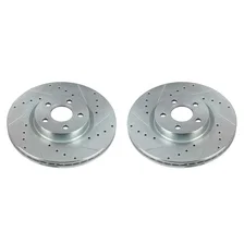 Front DRILLEDSLOTTED ROTOR PAIR for Ford Transit Connect image 2