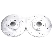 Front DRILLEDSLOTTED ROTOR PAIR image 2