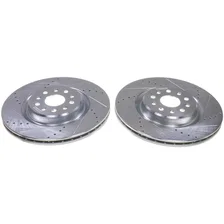 Front DRILLEDSLOTTED ROTOR PAIR for Jeep image 1