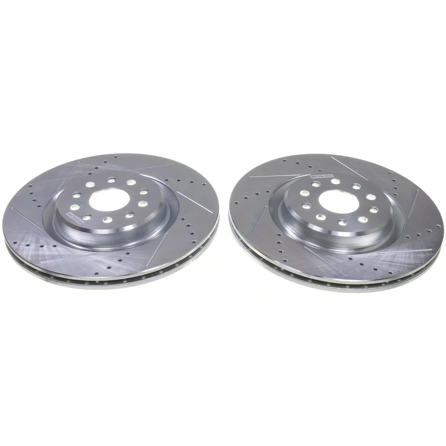 Front DRILLEDSLOTTED ROTOR PAIR for Jeep
