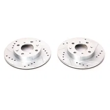 Front DRILLEDSLOTTED ROTOR PAIR for Honda image 2