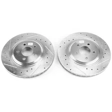 Front DRILLEDSLOTTED ROTOR PAIR for Ford Mustang image 2