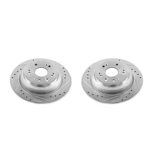 Rear DRILLEDSLOTTED ROTOR PAIR for Honda image 2