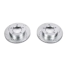Front DRILLEDSLOTTED ROTOR PAIR for Ford image 2