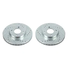 Front DRILLEDSLOTTED ROTOR PAIR for Nissan image 2