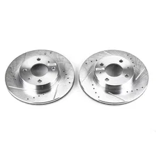Front DRILLEDSLOTTED ROTOR PAIR for Nissan image 2