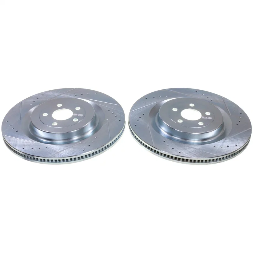 Front DRILLEDSLOTTED ROTOR PAIR for Ford Mustang Mach-E